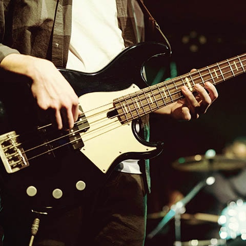 person playing bass