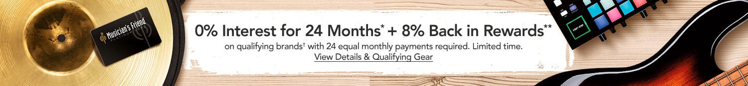 0% interest for 24 Months on qualifying brands. Limited Time. Earn 8% back in rewards