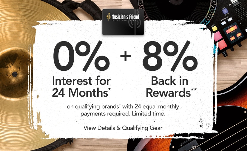 0% interest for 24 Months on qualifying brands. Limited Time. Earn 8% back in rewards