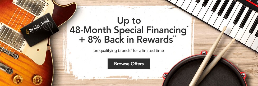 0% interest for 48 months* on qualifying brands with 48 equal monthly payments required. Limited time. View Details and qualifying gear. Plus 8% Back in Rewards
