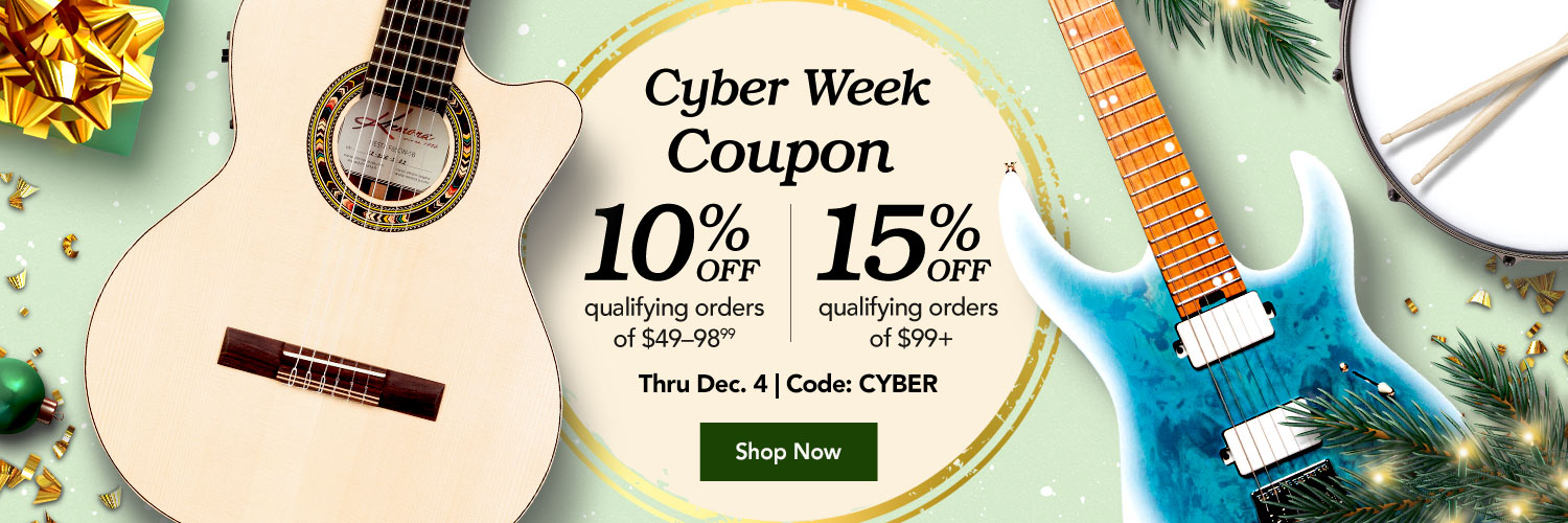 Cyber Week Coupon. 10 percent off qualifying orders of 49 - 98 99 dollars. 15 percent off qualifying orders of 99 plus dollars. - Thru December 4. Code CYBER - Shop Now