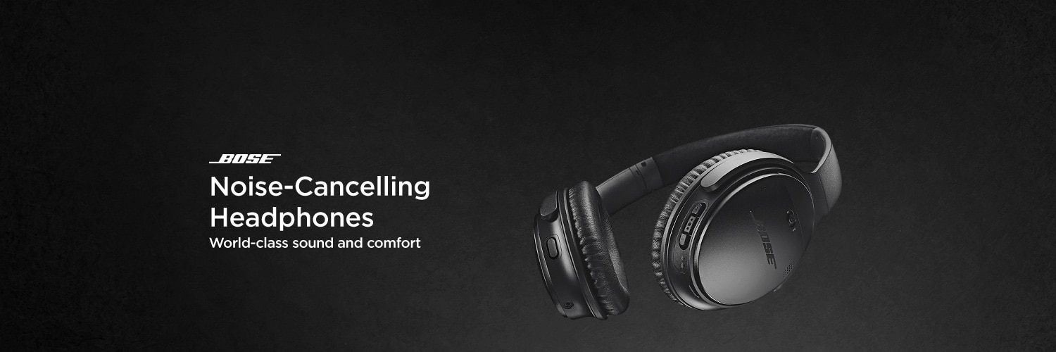 Bose noise cancelling headphones. World class sound and comfort.