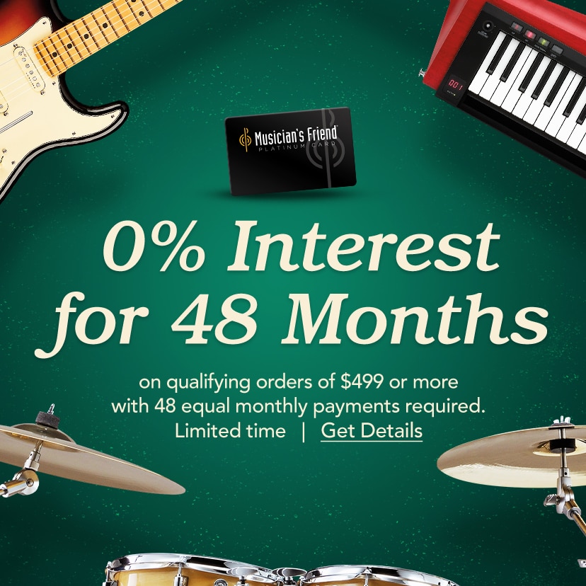 0% INTEREST FOR 48 MONTHS* + 8% Rewards‡ on Qualifying orders of $499 or more with 48 equal monthly payments required. Limited Time. View Details & Qualifying Gear.