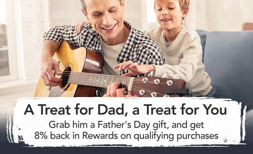 A Treat for Dad, a Treat for You. Grab him a Father's Day gift, and get 8% back in Rewards on qualifying purchases. Shop Now