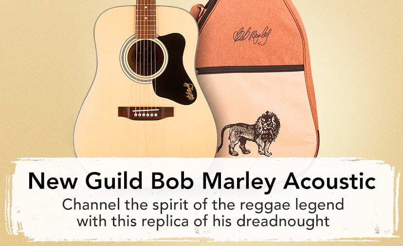 New Guild Bob Marley Acoustic. Channel the spirit of the reggae legend with this replica of his dreadnought. Shop now