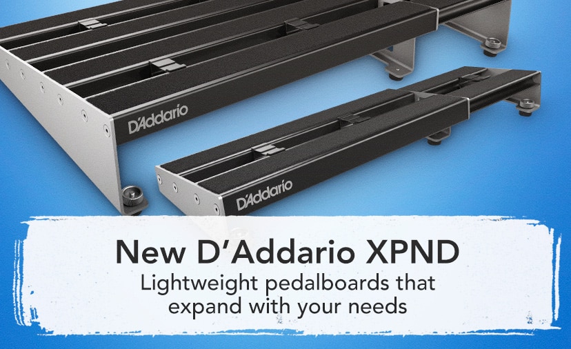 New D'Addario XPND. Lightweight pedalboards that expand with your needs. Shop Now