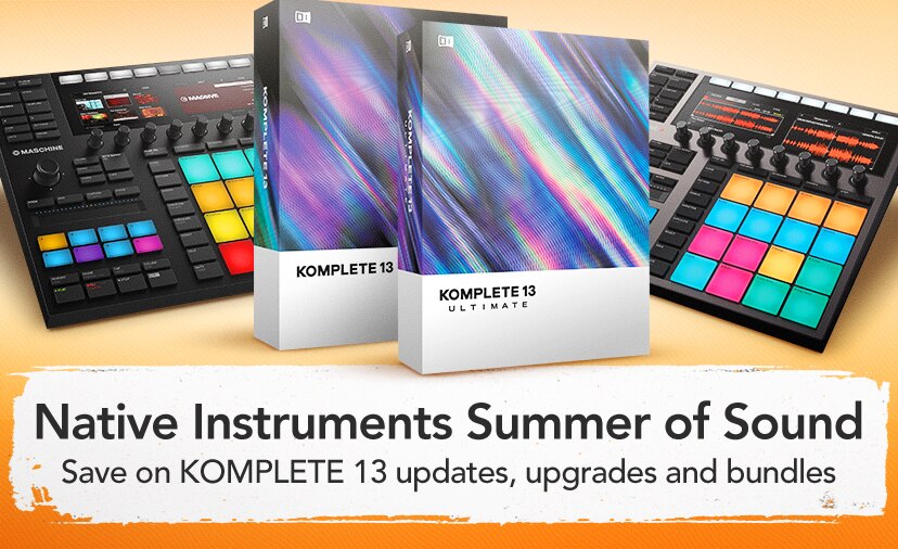 Native Instruments Summer of Sound. Save up to $500 on KOMPLETE 13 updates, upgrades and bundles. Thru June 30. Shop Now