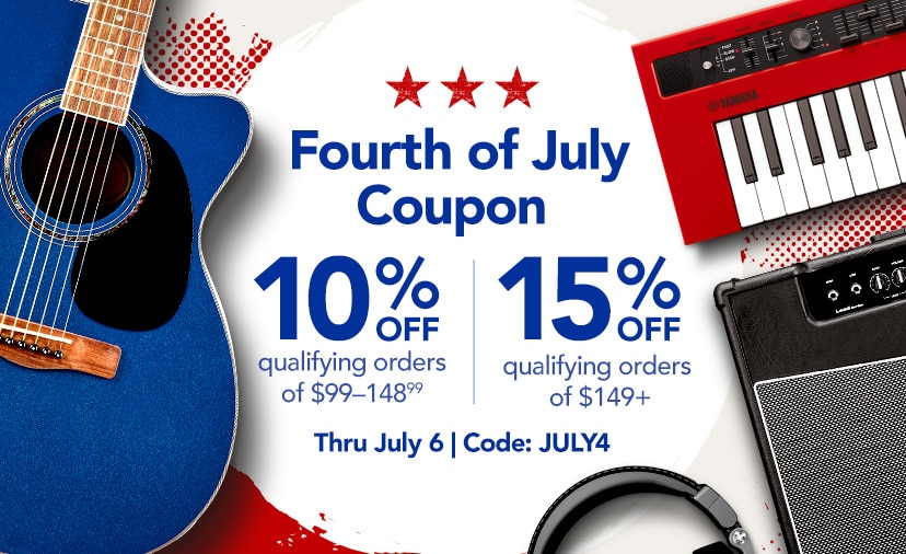 Fourth of July Coupon. 10% off qualifying orders of $99–148.99. 15% off qualifying orders of $149+. Code: JULY4. Shop or call 877-560-3807 thru 7/6