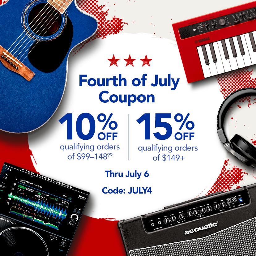 Fourth of July Coupon. 10% off qualifying orders of $99–148.99. 15% off qualifying orders of $149+. Code: JULY4. Shop or call 877-560-3807 thru 7/6