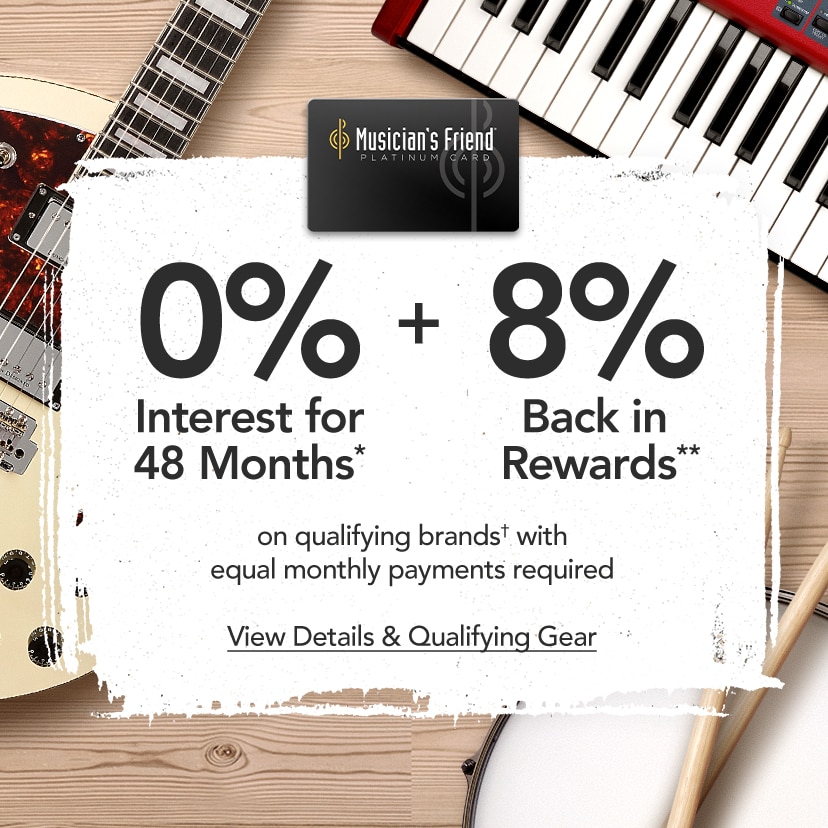 0% Interest for 48 Months* | + 8% back in rewards** on qualifying brands† with 48 equal monthly payments required. Limited time. View details & qualifying gear