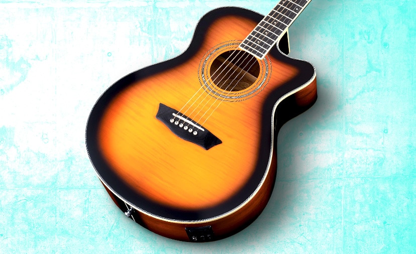 Washburn Festival EA15. Comfortable, small-bodied acoustic with cutaway and Barcus-Berry electronics. Shop now