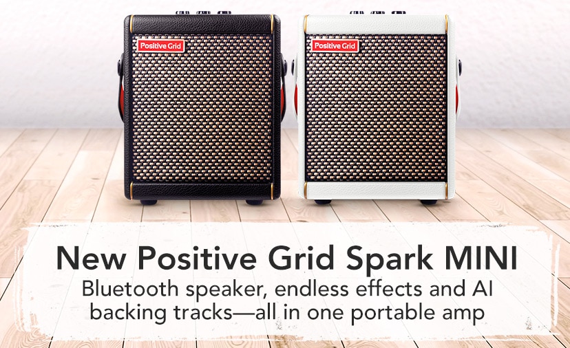 New Positive Grid Spark MINI. Bluetooth speaker, endless effects and AI backing tracks--all in one portable amp. Shop Now