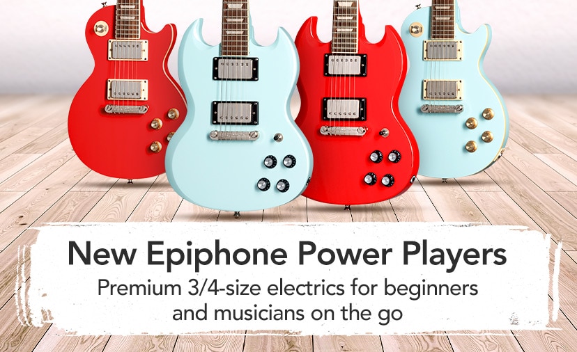 New Epiphone Power Players. Premium 3/4-size electrics for beginners and musicians on the go. Shop Now