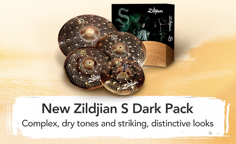 New Zildjian S Dark Pack. Complex, dry tones and striking, distinctive looks. Shop Now