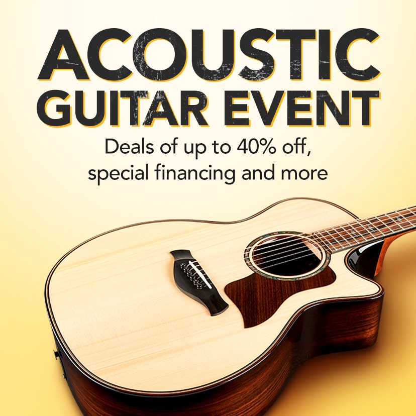 Acoustic Guitar Event. Strum into summer with deals of up to 40% off, special financing and more. Thru July 23. Shop Now