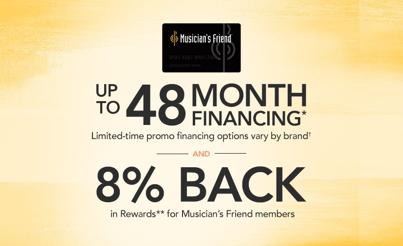 Up to 48-month financing. Limited-time Platinum card promo financing options vary by brand. 8% back in Rewards for MF members. Get details