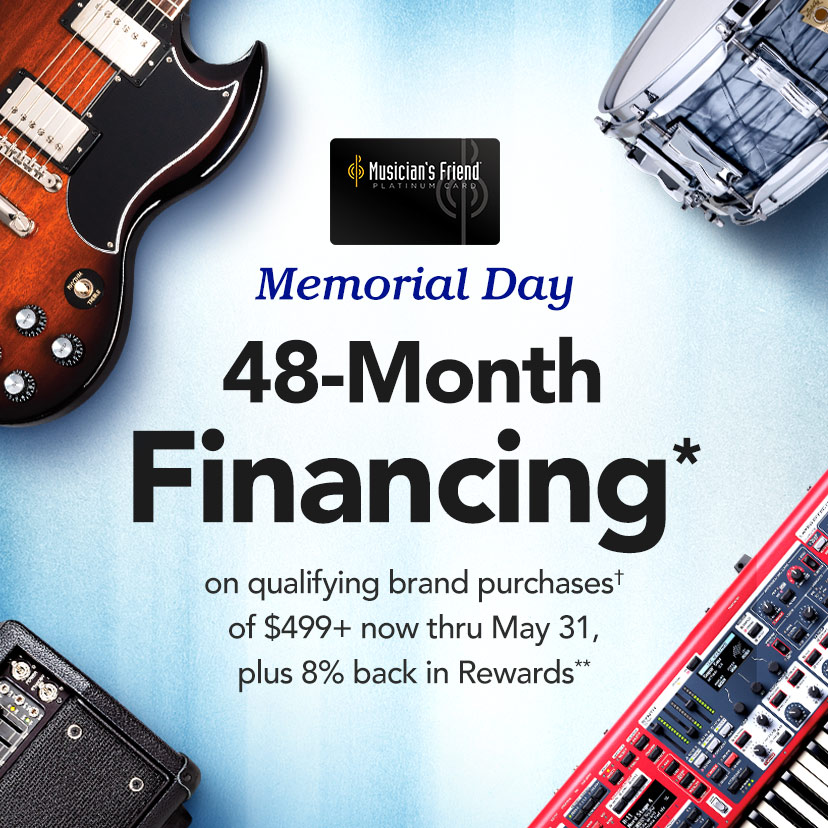 Memorial Day 48-month financing* on qualifying Platinum Card brand purchases† of $499+ thru 5/31. Plus, 8% back in Rewards**. Details