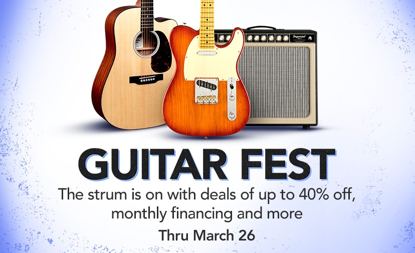 Guitar Fest. The strum is on with deals of up to 40% off, monthly financing and more. Thru March 26. Shop Now