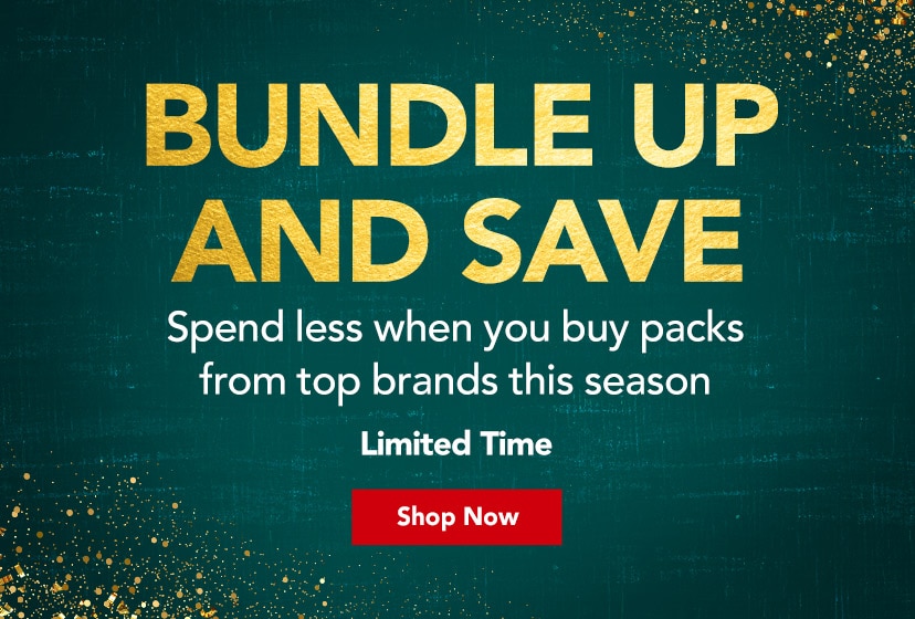 Bundle up and save. Spend less when you buy packs from top brands this season. Limited Time. Shop Now