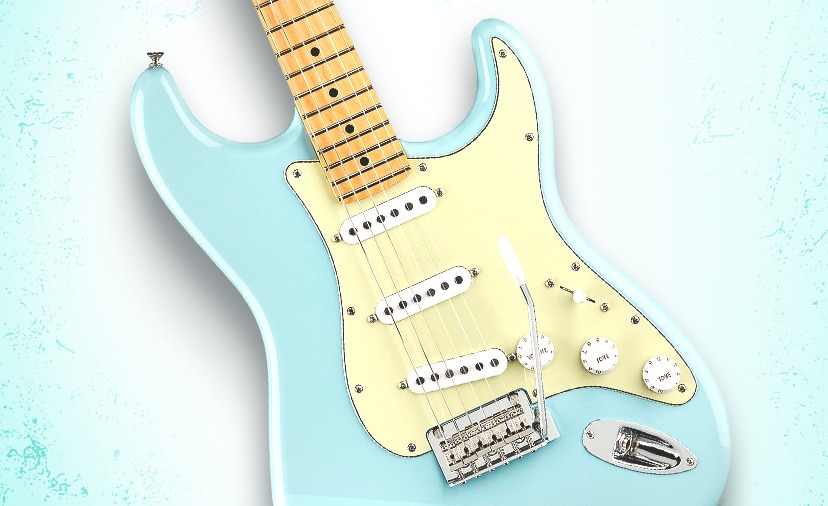 New Fender(r) Player Strat(r). Hot Tex-Mex pickups and a cool, exclusive Sonic Blue finish. Shop Now