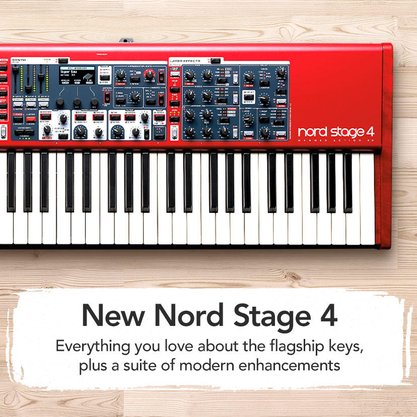 New Nord Stage 4. Everything you love about the classic keys, plus a suite of modern enhancements. Shop Now