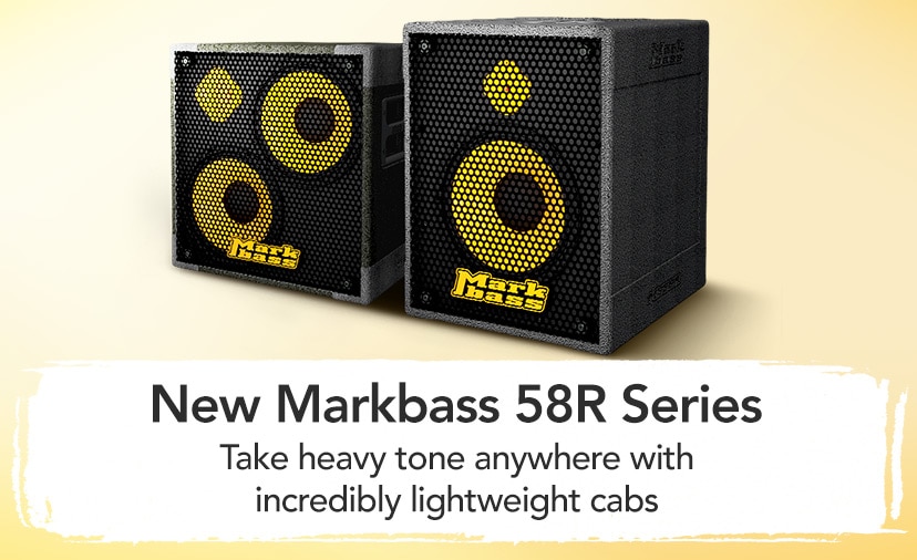 New Markbass 58R series. Take heavy tone anywhere with incredibly lightweight cabs. Shop now