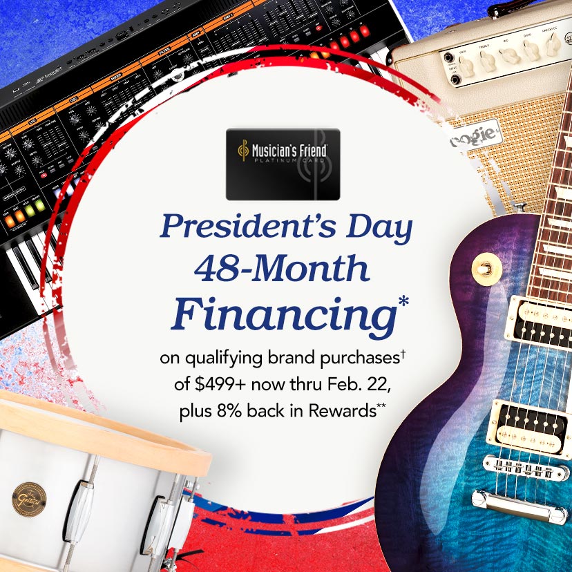 Presidents Day. 48-Month Financing* on qualifying brand purchases&dagger; of $499+ now thru Feb. 22, plus 8% back in Rewards**. Get Details