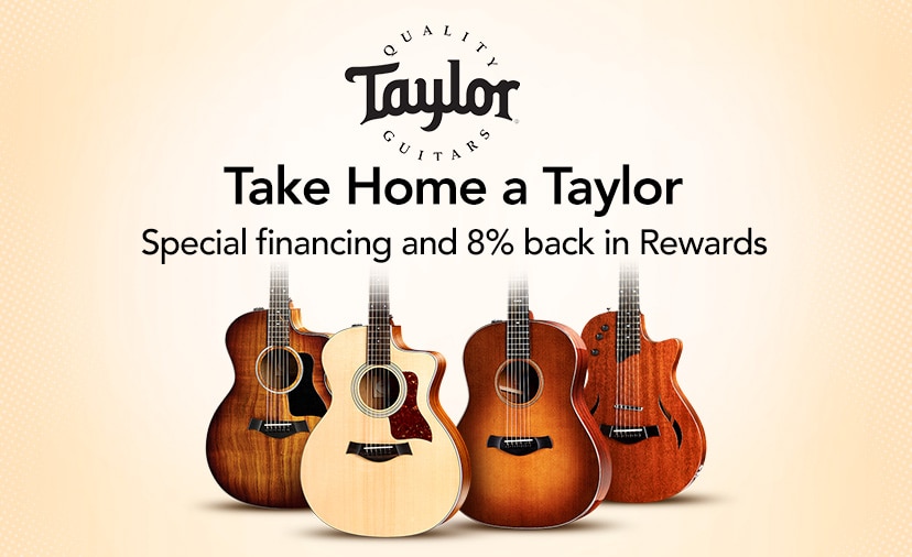 Take home a Taylor. Special financing and 8% back in Rewards on iconic guitars. Shop Now