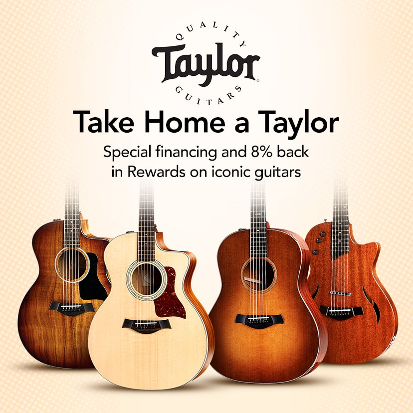 Take home a Taylor. Special financing and 8% back in Rewards on iconic guitars. Shop Now