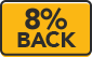 8% Back