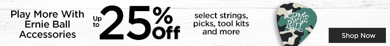 Play More with Ernie Ball Accessories. Up to 25% off select strings, tool kits and more