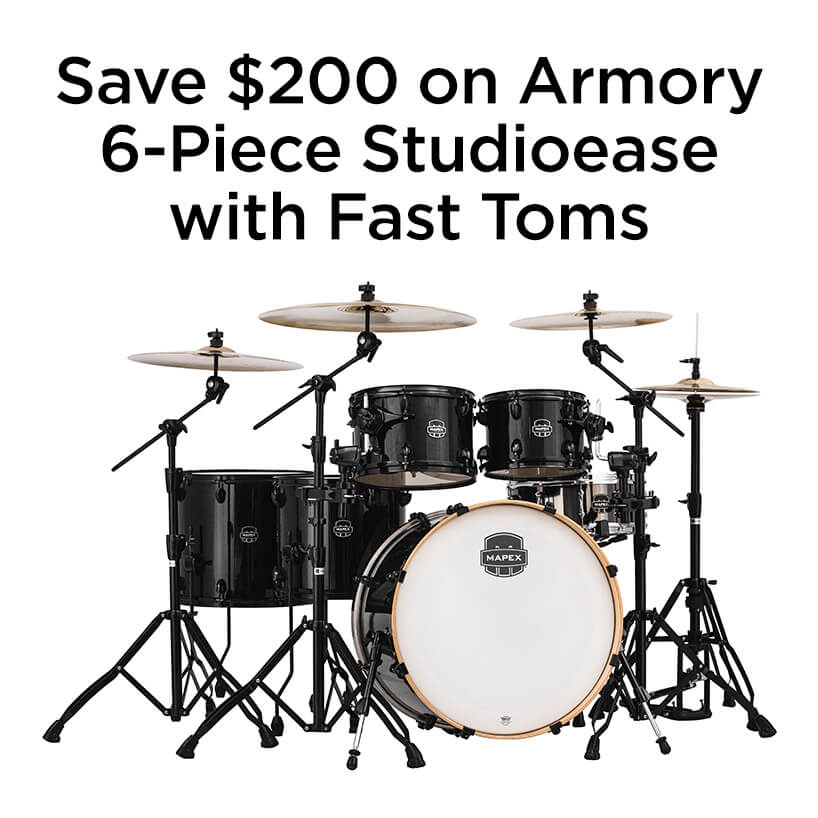 Save two hundred dollars on Armory 6 piece studio ease with fast toms