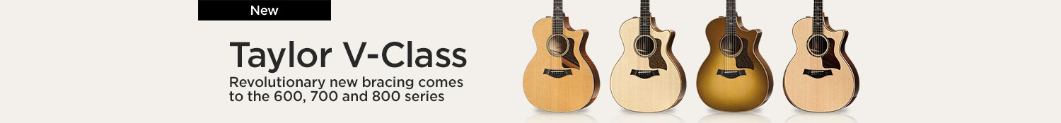 New Taylor Guitars featuring V-Class bracing. A great new advancement in acoustic tone.