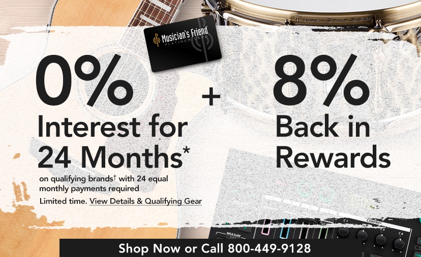 Twenty four month financing on qualifying purchases. Plus earn eight percent back in rewards.