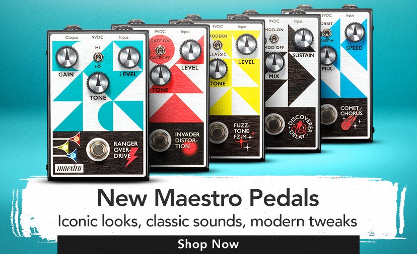 New Maestro Pedals. Iconic looks, classic sounds, modern tweaks. Shop Now
