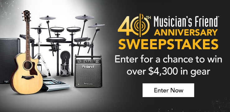 We’re Giving Away eleven thousand and five hundred dollars plus in Gear. Enter for a chance to win one of three prize packs from qsc, Roland or Taylor.