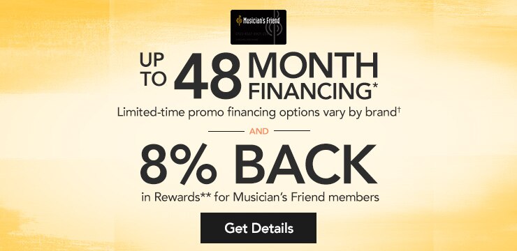 Up to forty eight month financing. Limited-time Platinum card promo financing options vary by brand. Eight percent back in Rewards for members.