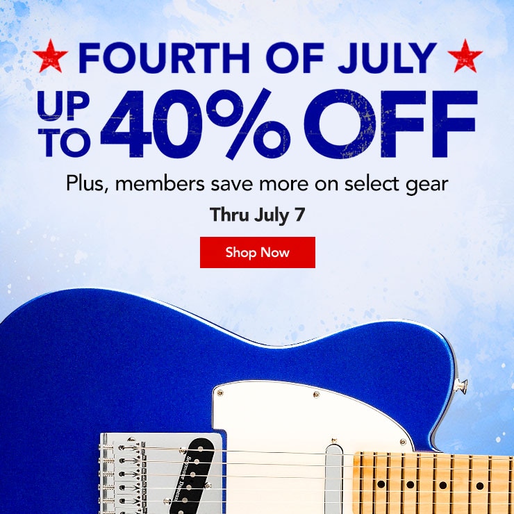 Fourth of July Sale. Up to forty percent off. Plus, members save more on select gear. Thru July seven. Shop now