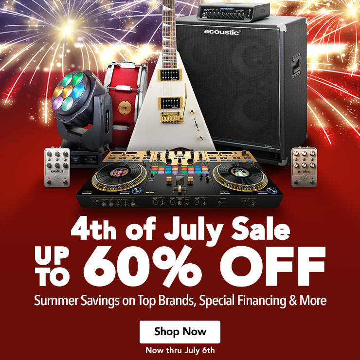 Fourth of July sale. Up to sixty percent off summer savings on top brands, special financing and more. Now thru July sixth.