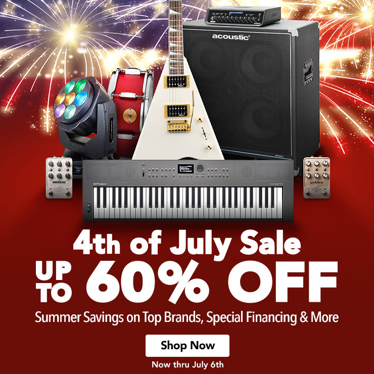 Fourth of July sale. Up to sixty percent off summer savings on top brands, special financing and more. Now thru July sixth.