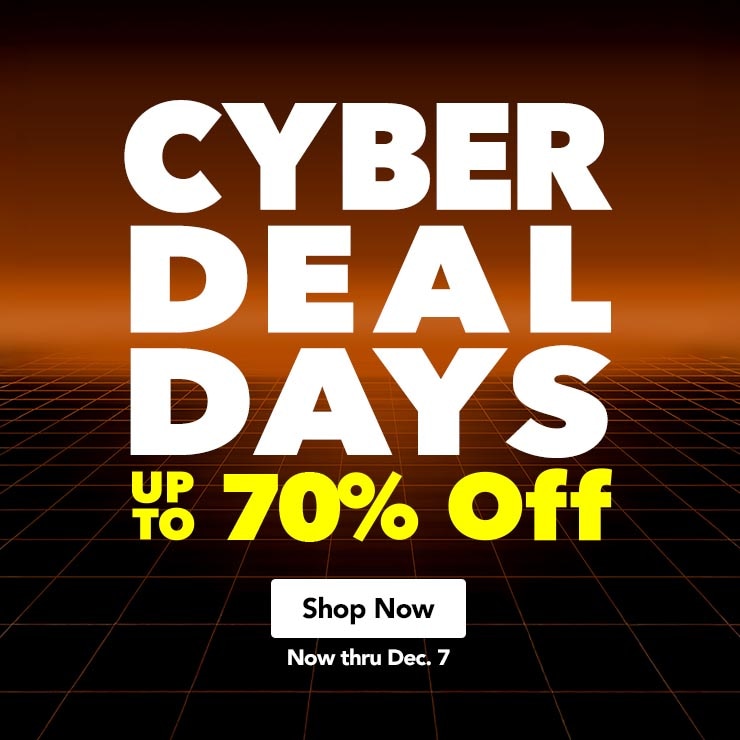 Cyber deal days. Up to seventy percent off. Shop now. Now thru December seven