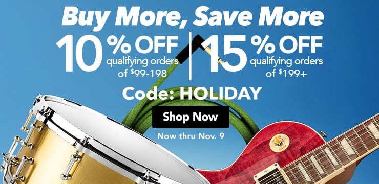 Buy more, save more. Ten percent off ninety plus or fifteen percent off one ninety plus. Code holiday. Now thru Nov. Nine