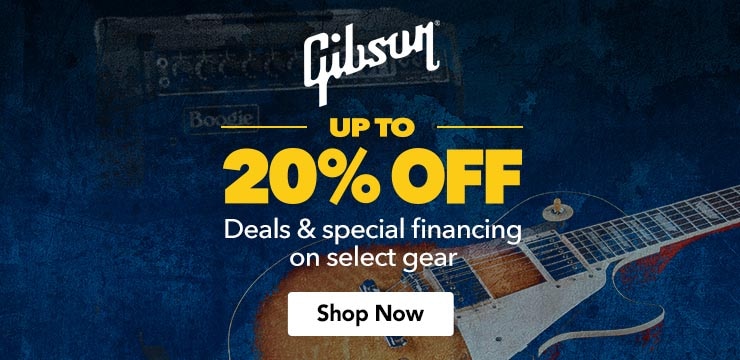 Gibson up to twenty percent off. Deals and special financing on select gear from the Gibson family brands. Shop now