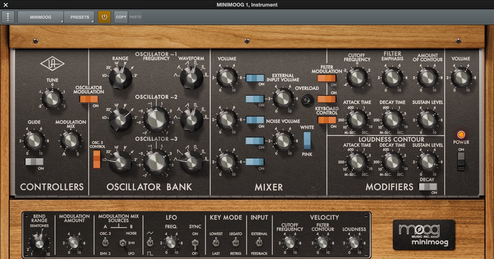 UA's Moog Minimoog in LUNA