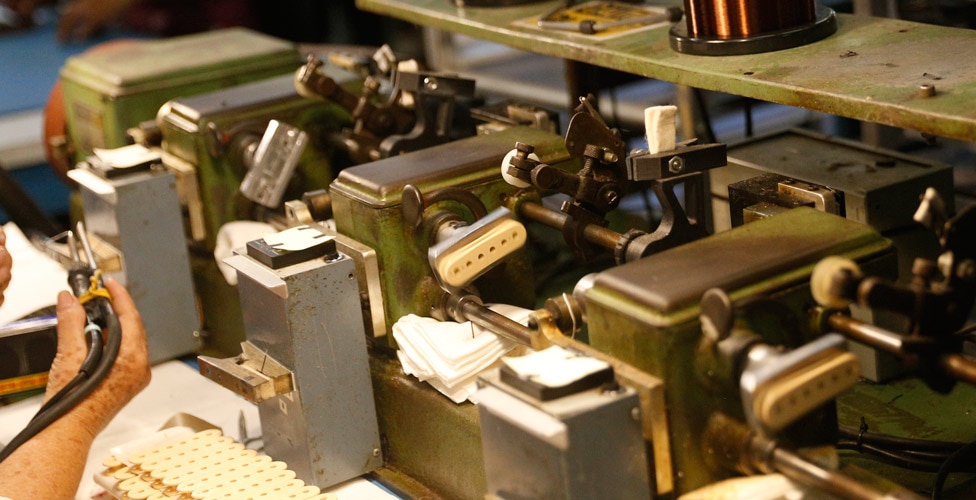 Pickup Winding at Seymour Duncan's factory in Santa Barbara, CA