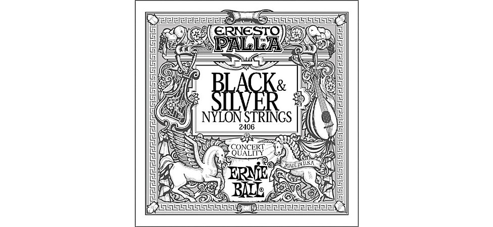 Ernie Ball 2406 Ernesto Palla Nylon Black and Silver Classical Acoustic Guitar Strings