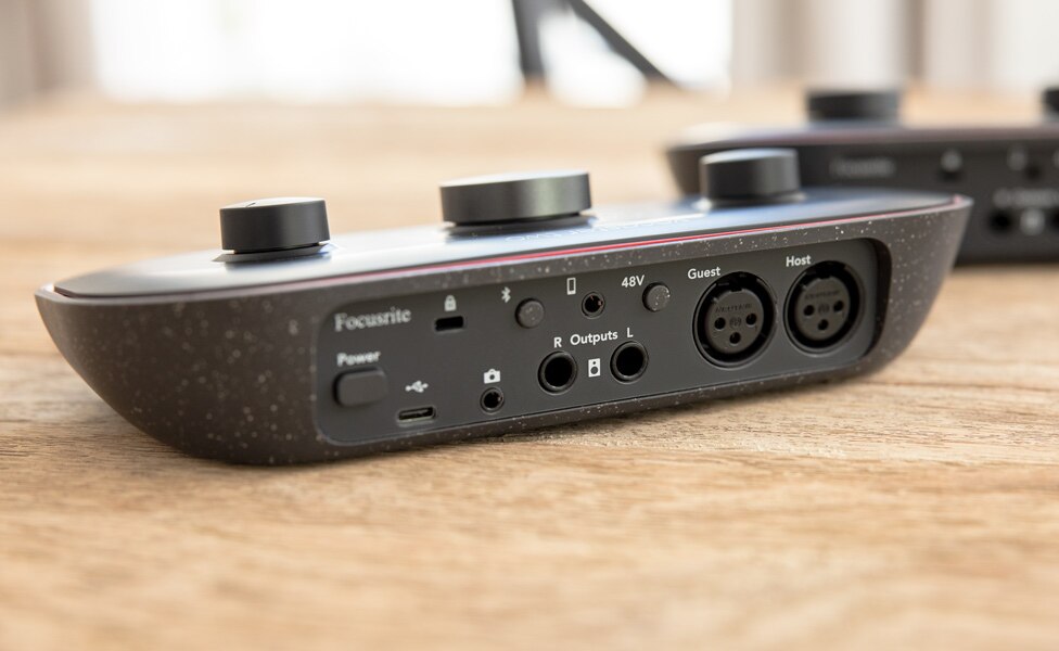Rear Panel View of Focusrite Vocaster Two