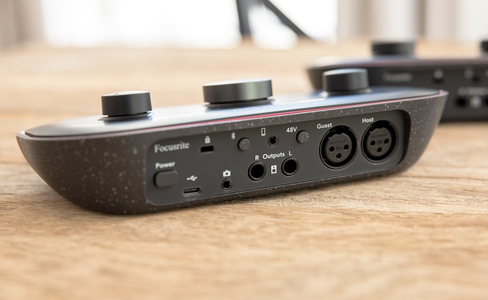 Rear Panel View of Focusrite Vocaster Two