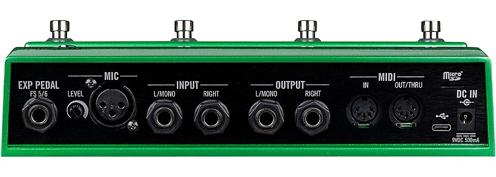 A rear view of the I/O on the Line 6 DL4 MkII Delay Pedal