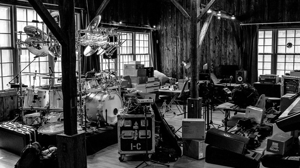 Dream Theater's gear laid out at Yonderbarn